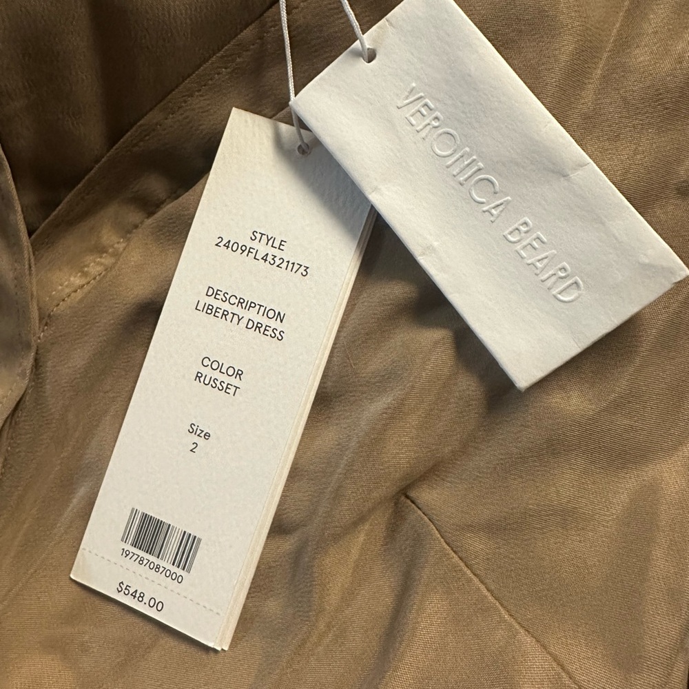 VERONICA BEARD Liberty Dress • Long Sleeve Maxi Tan Size 2 XS - Picture 8 of 10